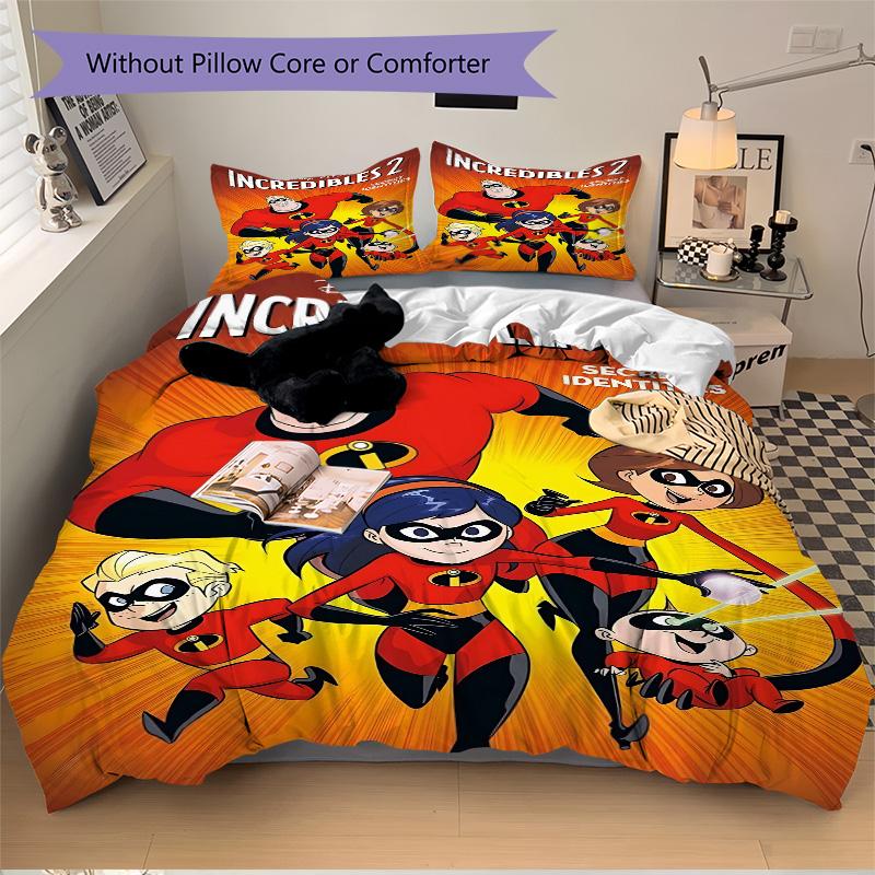 Incredibles Secret Identities Print 3Pcs Bedding Setduvet Cover With 2 Bedropillowcase Home Birthday Gift