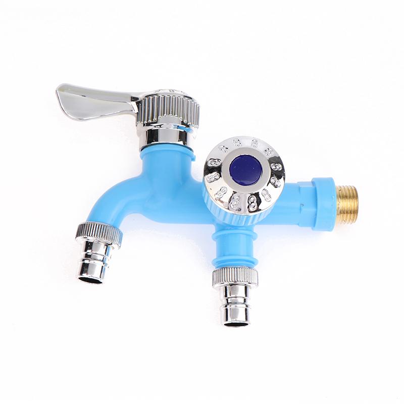 Двойной контроль двойной выпускной водопроводный кран 1/2" универсальный интерфейс пластиковый кран для домашнего шланга ванной комнаты орошение быстроразъемное соединение