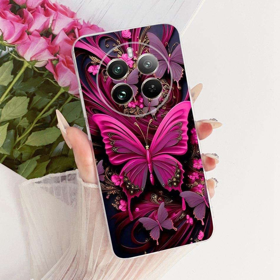 For Realme 12+ 12X 12 5G Cute Flower Butterfly Cat Painted Case For Realme12 5G 12 Plus 12X 12Plus Soft Silicone TPU Phone Cases