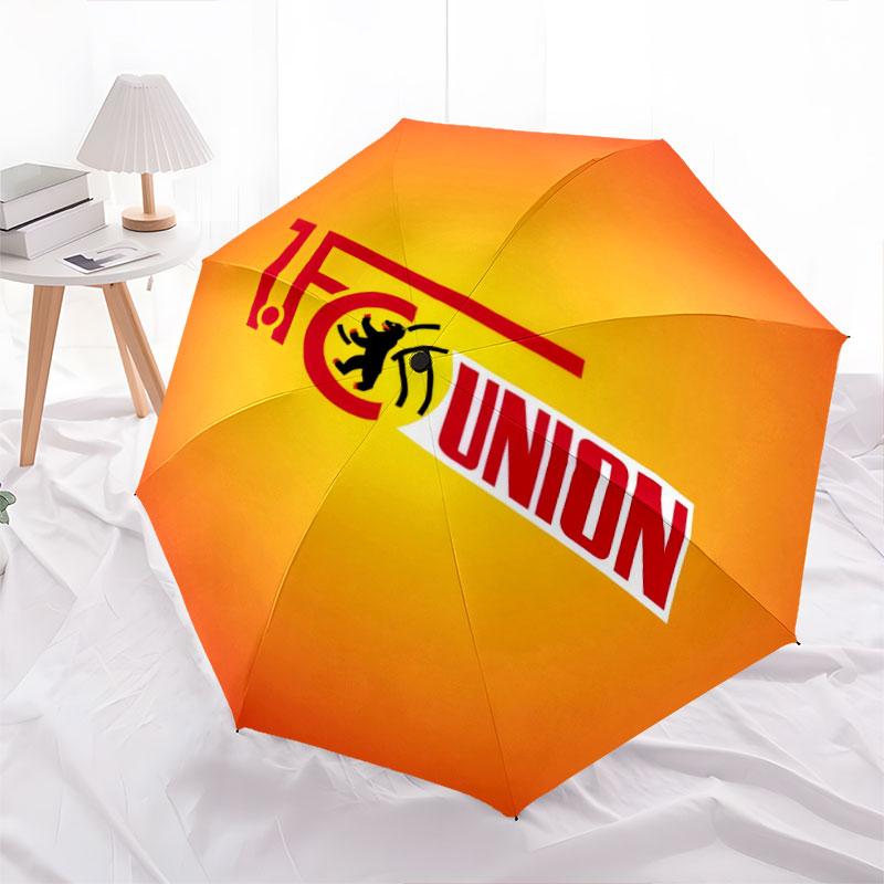 Узор с логотипом Union Berlin, автоматический складной зонт, портативная и складная конструкция, 8 спиц, рождественский или день рождения подарок.
