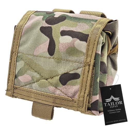 TAILOR JAPAN New Foldable Dump Pouch for Airsoft, Military, and Other Uses. Compact, Foldable, Large Capacity, MOLLE Compatible, Cordura 1000D Nylon.