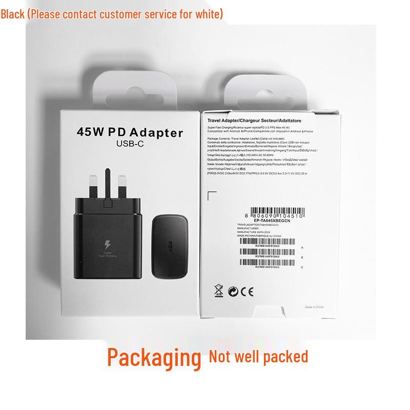 Сверхбыстрое зарядное устройство PD45W, совместимое с Samsung, стандарт UK/EU/US