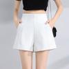 Suit Shorts Women High Waist A-line Shorts Spring Summer Casual Loose Wide Leg Chiffon Shorts Lady Black White