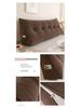 Removable & Washable Leather Velvet Triangle Headboard Cushion Pillow with Soft Lumbar Backrest for Sofa and Dormitory