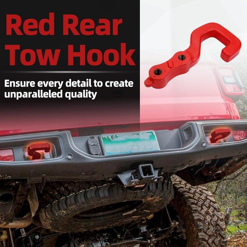 Red Rear Tow Hook Right Side or Left Side for Jeep Gladiator JT 3.0L 3.6L 2020-2024 Replace 68334733AA 68334733AB 70304021TA