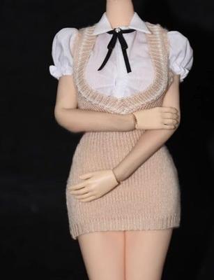 Фигурка Hobby Toy Scale, совместимая с TBLeague Body, офисная леди, красивая сексуальная женщина, модная белая рубашка с короткими рукавами и трикотажным комбинезоном