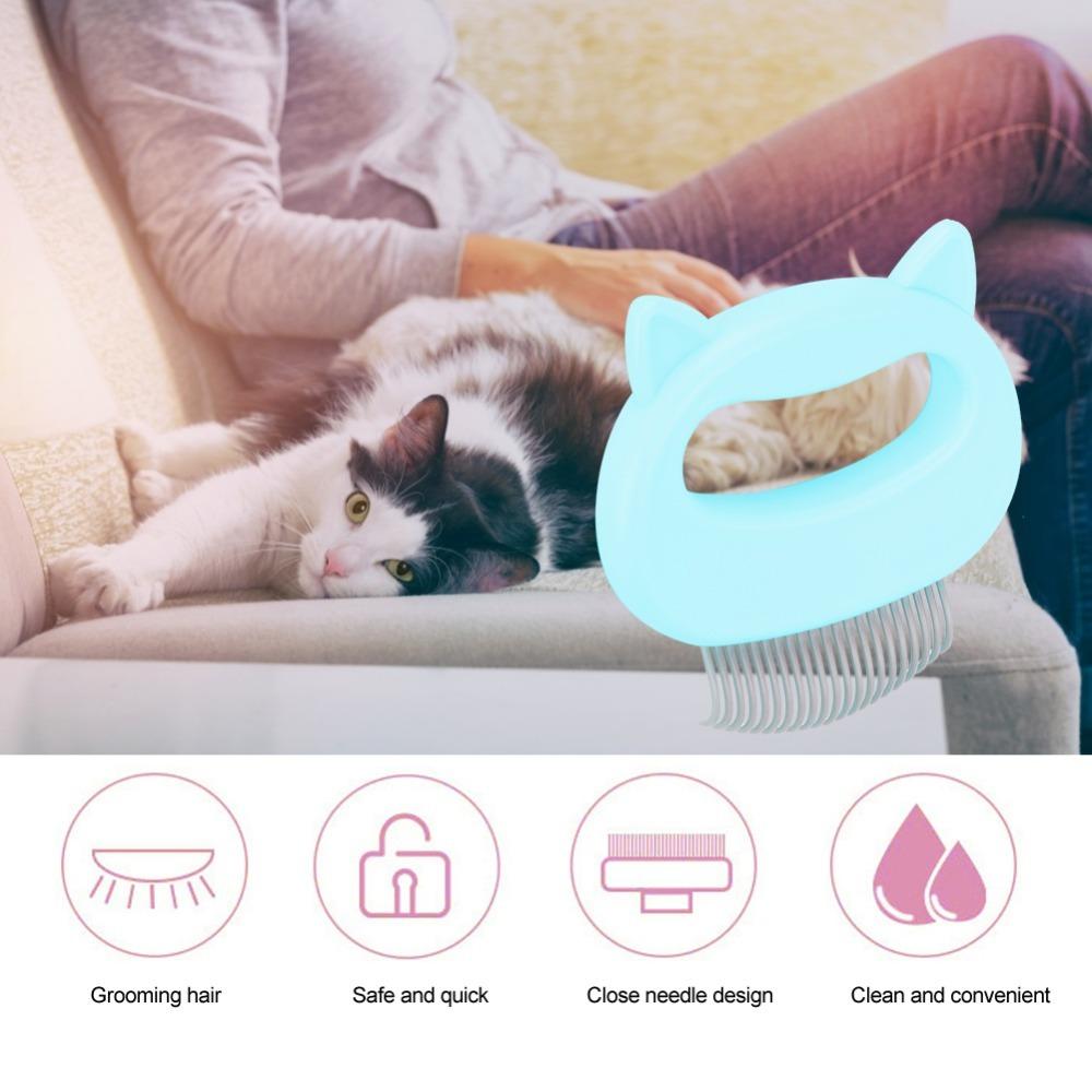 Massaging Deshedding Brush Tool Floating Fur Removal Grooming Comb Brush for Cats Dogs