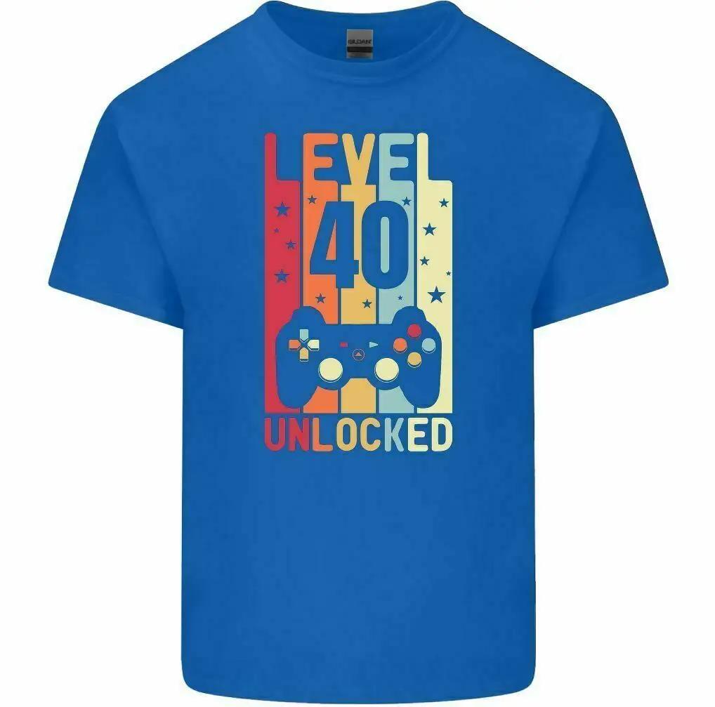 Футболка на 40-й день рождения 1982 года Мужская забавная футболка LEVEL UNLOCKED 40 Year Old Gaming Tee Top