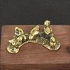 Solid Brass Chicken Rice Figurine Miniature Tea Pet Desktop Small Ornament Animal Home Decoration Accessories Children Gifts