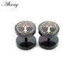 Alisouy 2 Pieces Moon Flower Cross Star Lion Stainless Steel Unisex Men Women Barbell Ear Stud Earring Tragus Helix Piercing Jewelry