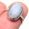 Natural Rainbow Moonstone Gemstone 925 Solid Sterling Silver Gift Ring S.6 Z4n19