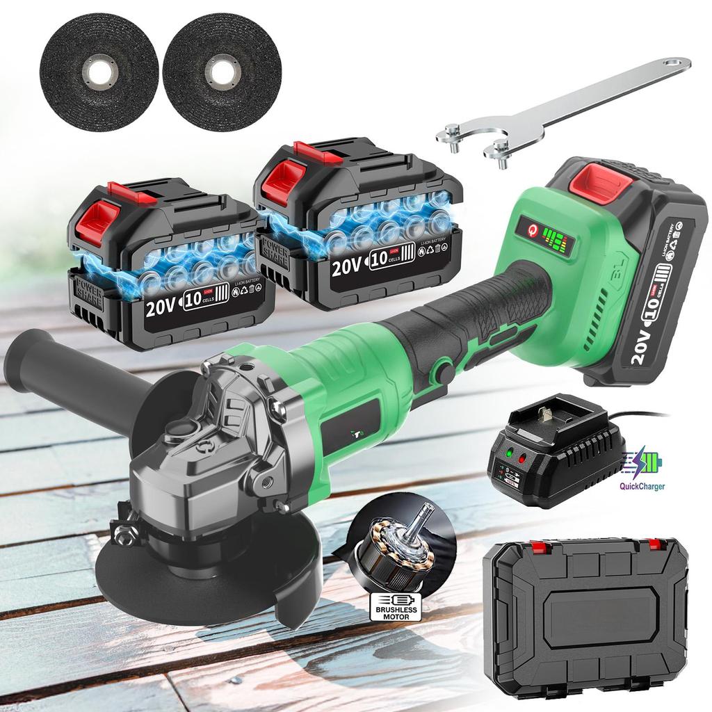 8100rpm 20V Brushless Cordless Angle Grinder Industrial DIY Tool Battery Powered with Grinding Wheel
