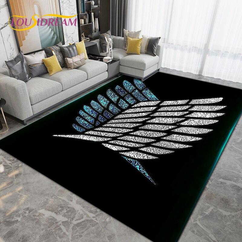 Большой коврик с рисунком аниме «Атака Титанов», коврик для гостиной, спальни, кухонный коврик для ванной комнаты, нескользящий напольный коврик в подарок