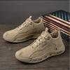 Большой размер Новые однотонные мужские спортивные туфли Модные ретро дышащие повседневные туфли Уличная спортивная обувь для пеших прогулок и бега