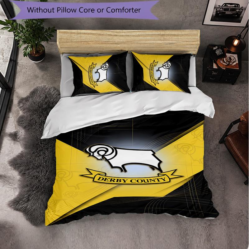 Derby County Themed Bedding 3Pcs Duvet Cover Set Decorative Bed Linen For Teen Room Home Decoration
