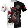 Fashionable Retro Templar 3D Printed Men's T-shirt Summer Casual T-shirt