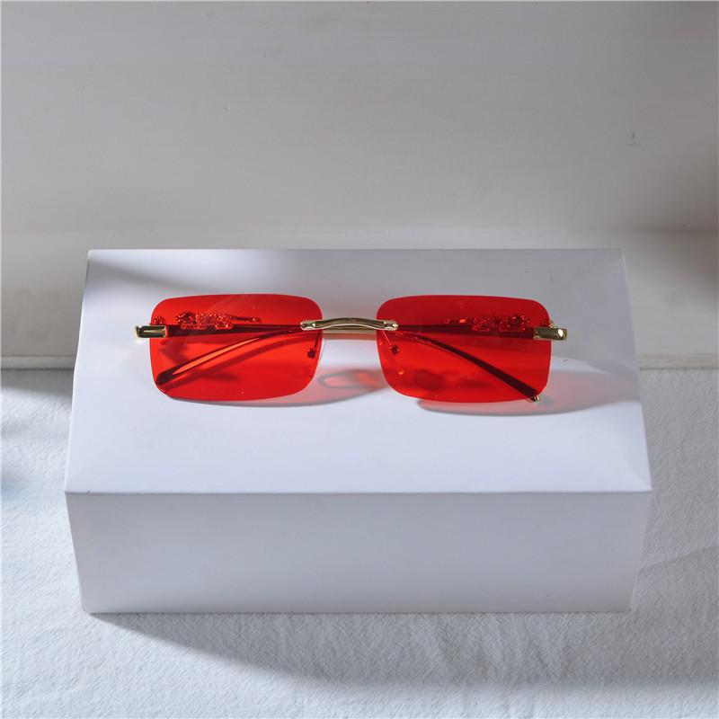 Retro Leopard Head Metal Sunglasses Frameless Sun Glasses Men's And Women's Small Frame Classic Glasses UV400 Eyeglasses