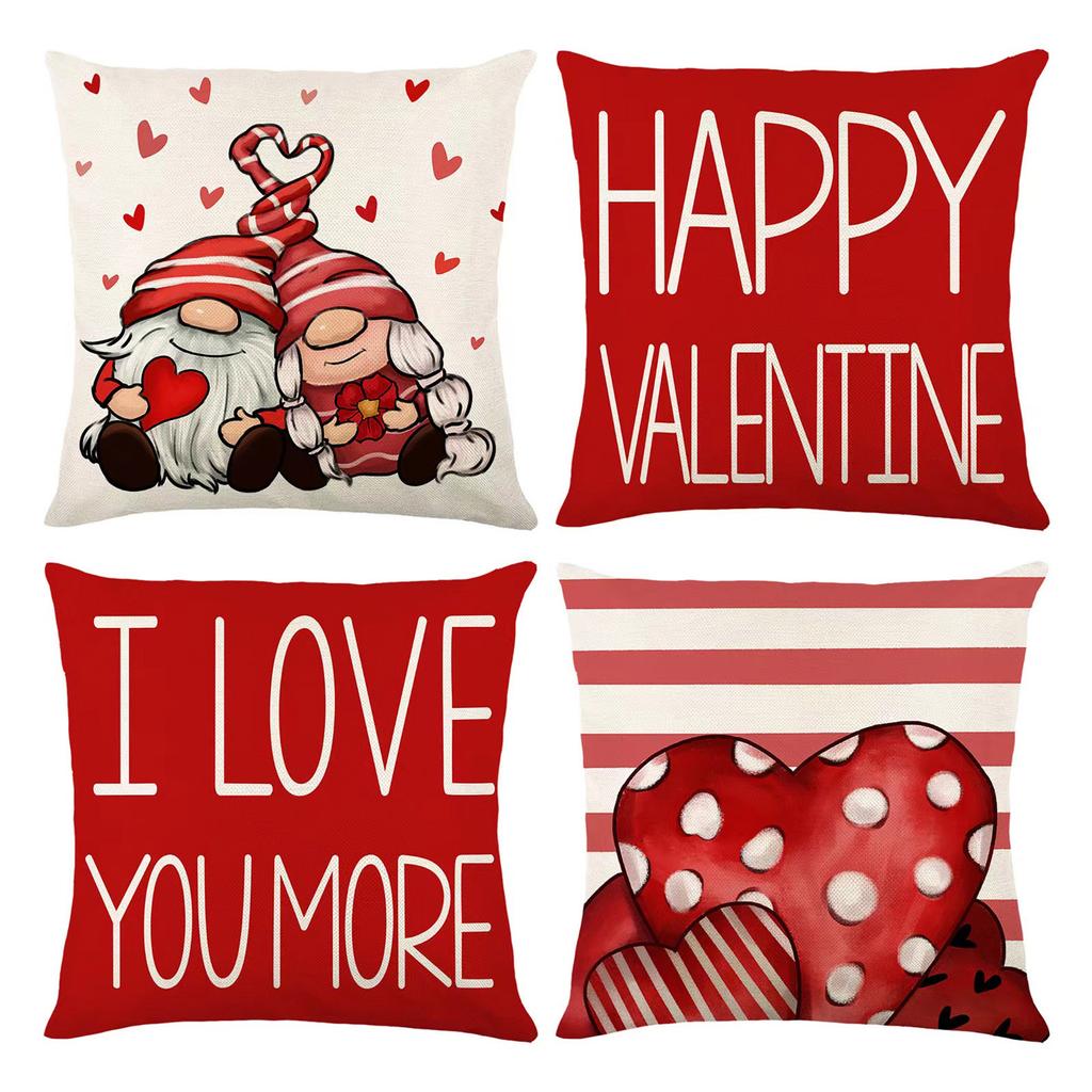 Valentine's Day Pillow Covers Festival Decorations Pillow Covers Decoration Sofa Linen Pillow Case Home Decor Gifts(18 X 18 In)