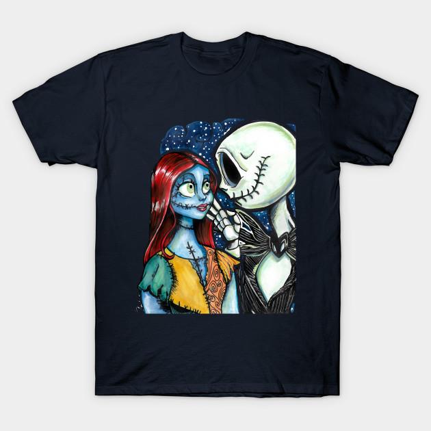 Asian Size Men Print T-shirt Nightmare Before Christmas No-Cut Heat Transfer Print Cotton Tshirt
