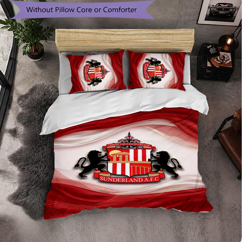 Sunderland Themed Bedding 3Pcs Duvet Cover Set Decorative Bed Linen For Teen Room Home Decoration