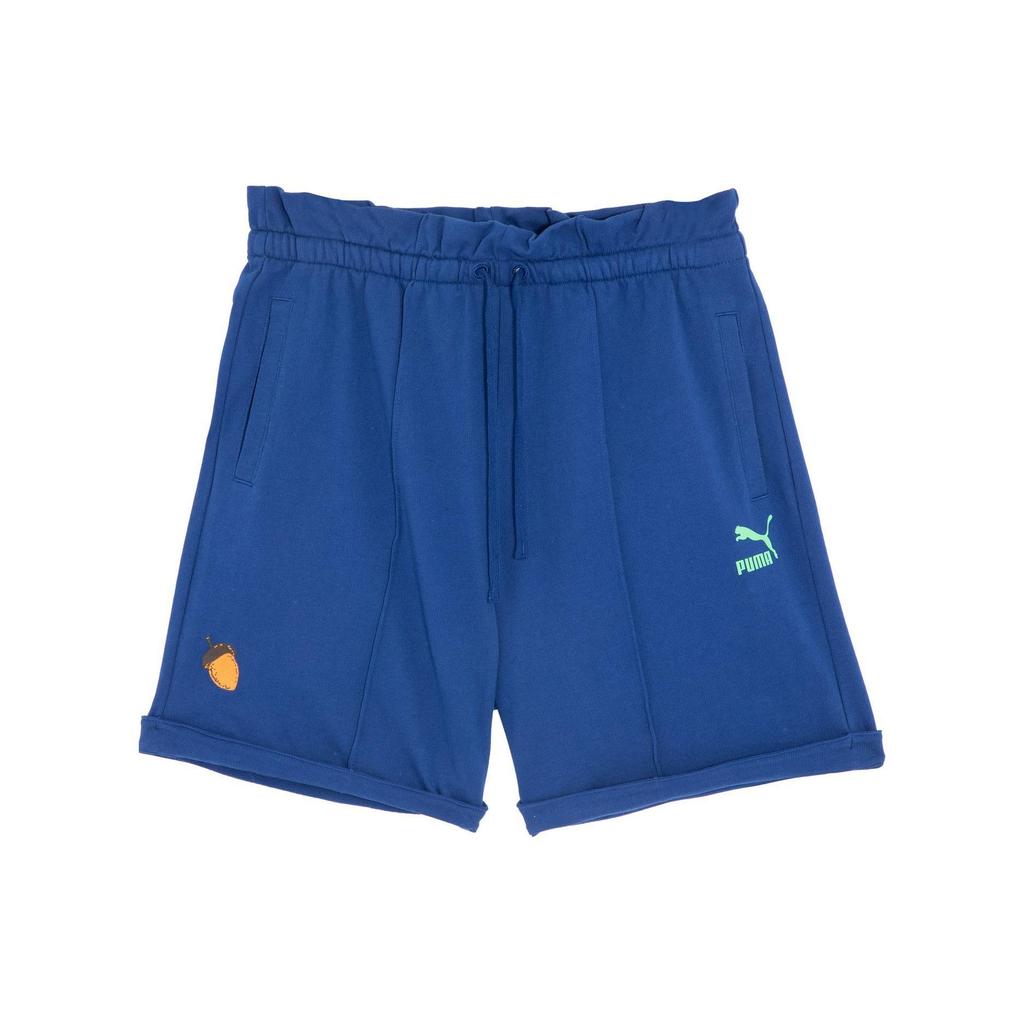Puma FF Knit Shorts Lace-Up Mid-Rise Cotton Fit Breathable Casual Shorts Women shorts Dark-Navy 538773-16