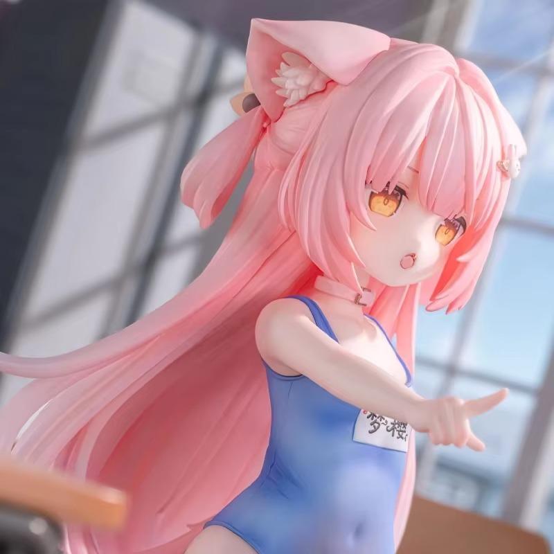 Presale Cat Ear Girl Gk Handmade Full Coating Finished Product Anime Pretty Girl Static Model Desktop Ornament Collection Gift