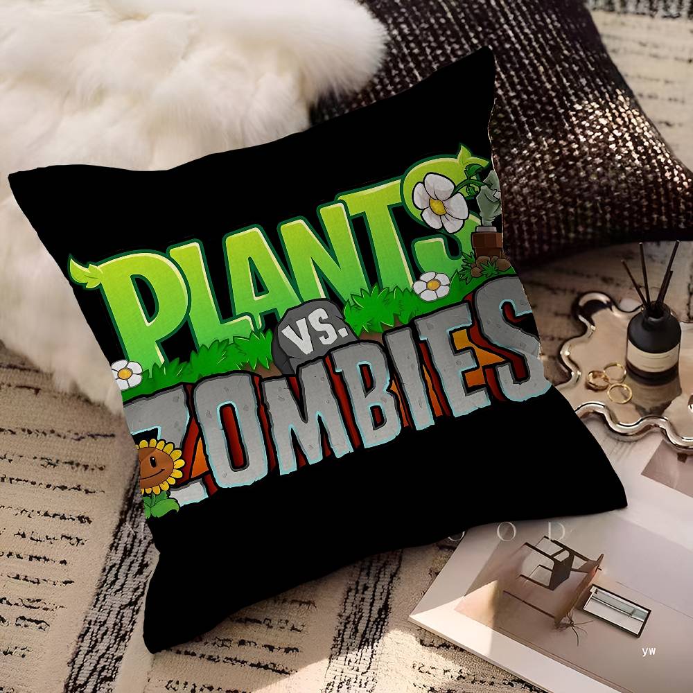 Классическая игра Plants Vs Zombies Наволочка Полиэстер Подушки для дивана Декоративные подушки Декор для дома Наволочка