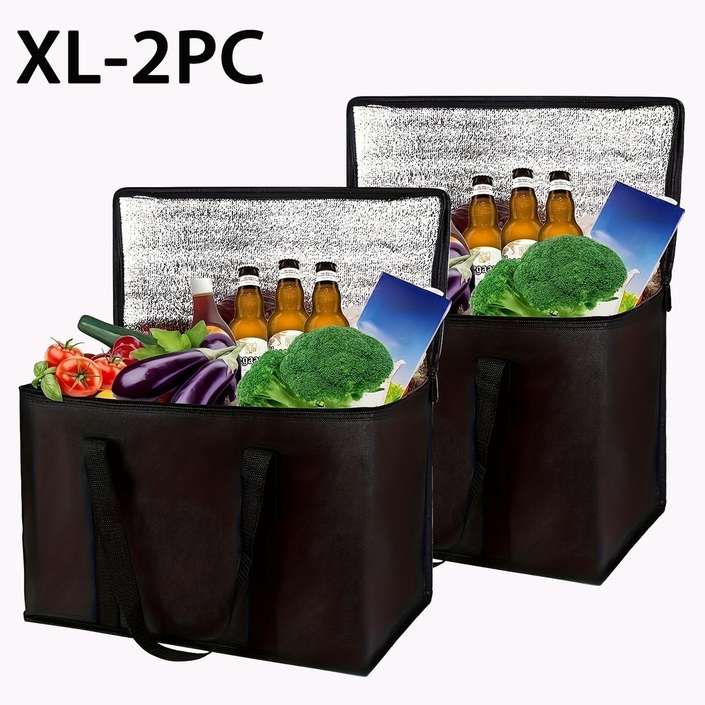 40л Изолированная и Охлаждаемая Сумка, Портативная Сумка для Ланча Большой Вместимости, Сумка для Пикника Кемпинга на Молнии из Пищевой Алюминиевой Фольги