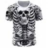 Halloween Skeleton Skull 3D Print T-Shirts Men Women O-Neck Short Sleeve T Shirt Oversized Harajuku Tees Tops
