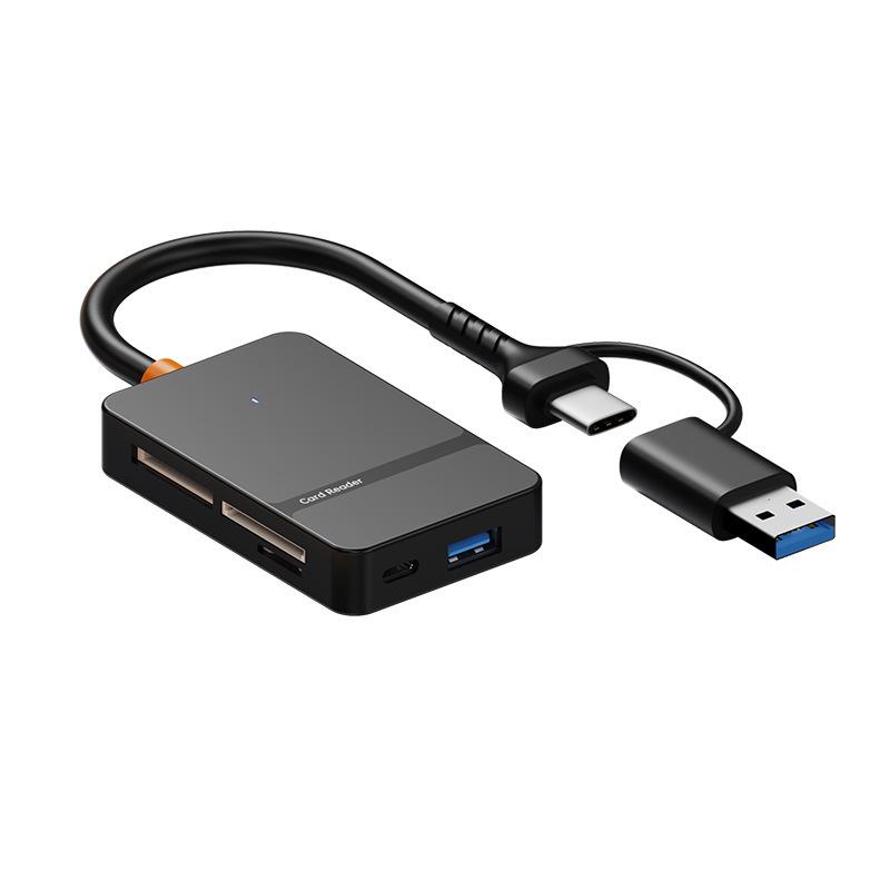 Совместимый с Apple 8-в-1 USB 3.0 Двухголовочный Type-C Картридер и Док-станция