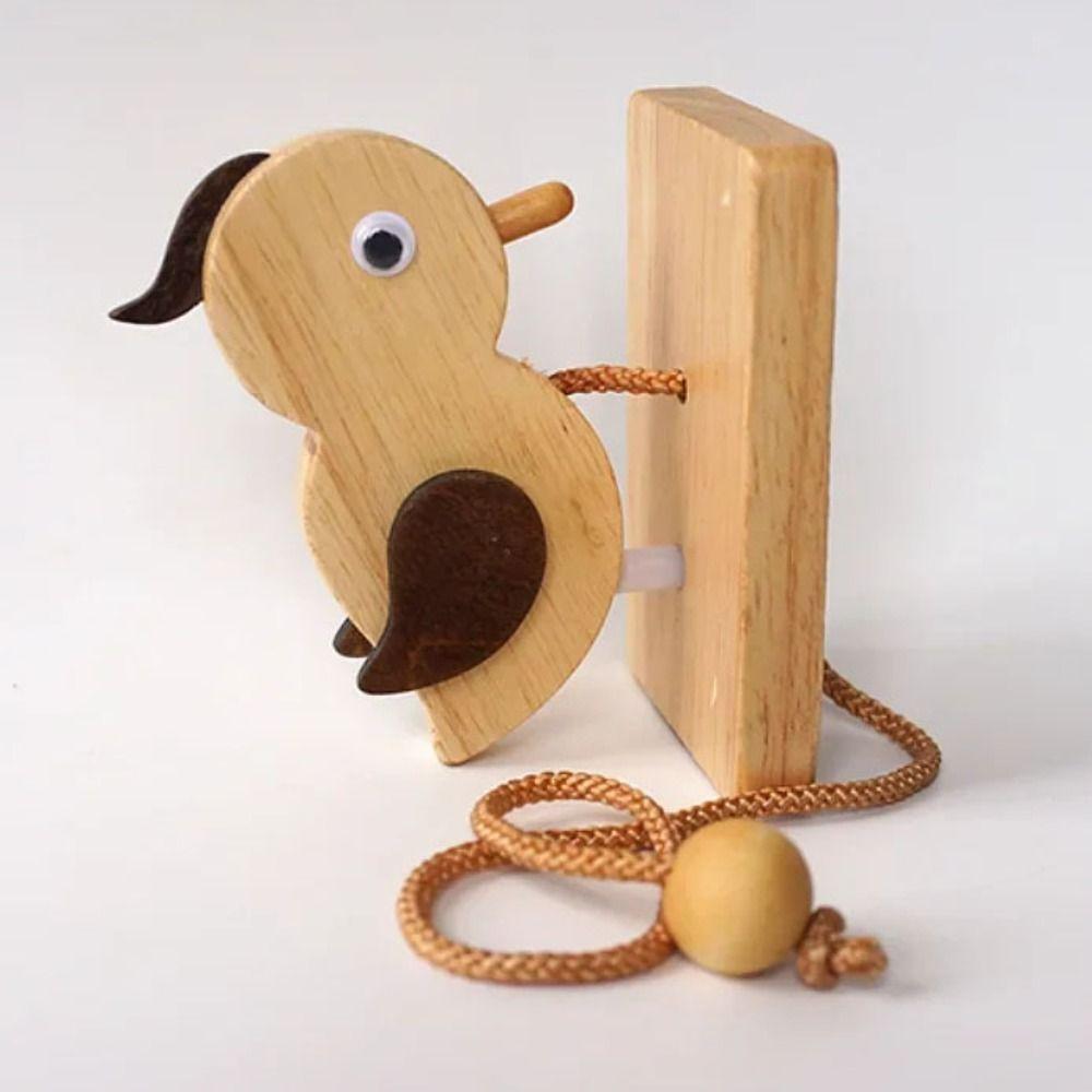 Housewarming Pendant Doorbell Retro Wooden Woodpecker Welcoming Atmosphere Door Knocker Gift