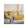 Мягкая кровать для детей - MUVOE - 90x200см - Желтый - Светящиеся колеса - Место для хранения