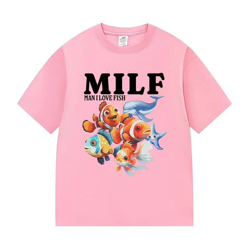 Unisex I Love Fish Funny Sarcastic Fishing Fish Lovers Graphic Tshirts Unisexs Women Summer ONeck 100 Cotton Short Sleeve T Shirts