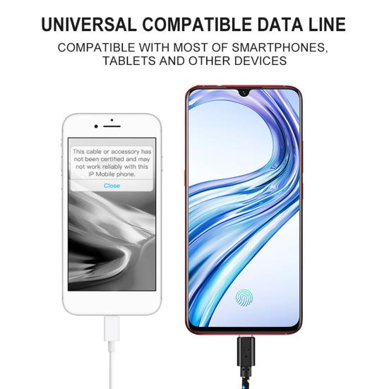 1M/2M 2-в-1 Быстрая Зарядка Многоцветный Плетеный Type-C USB Кабель Линия Данных Шнур