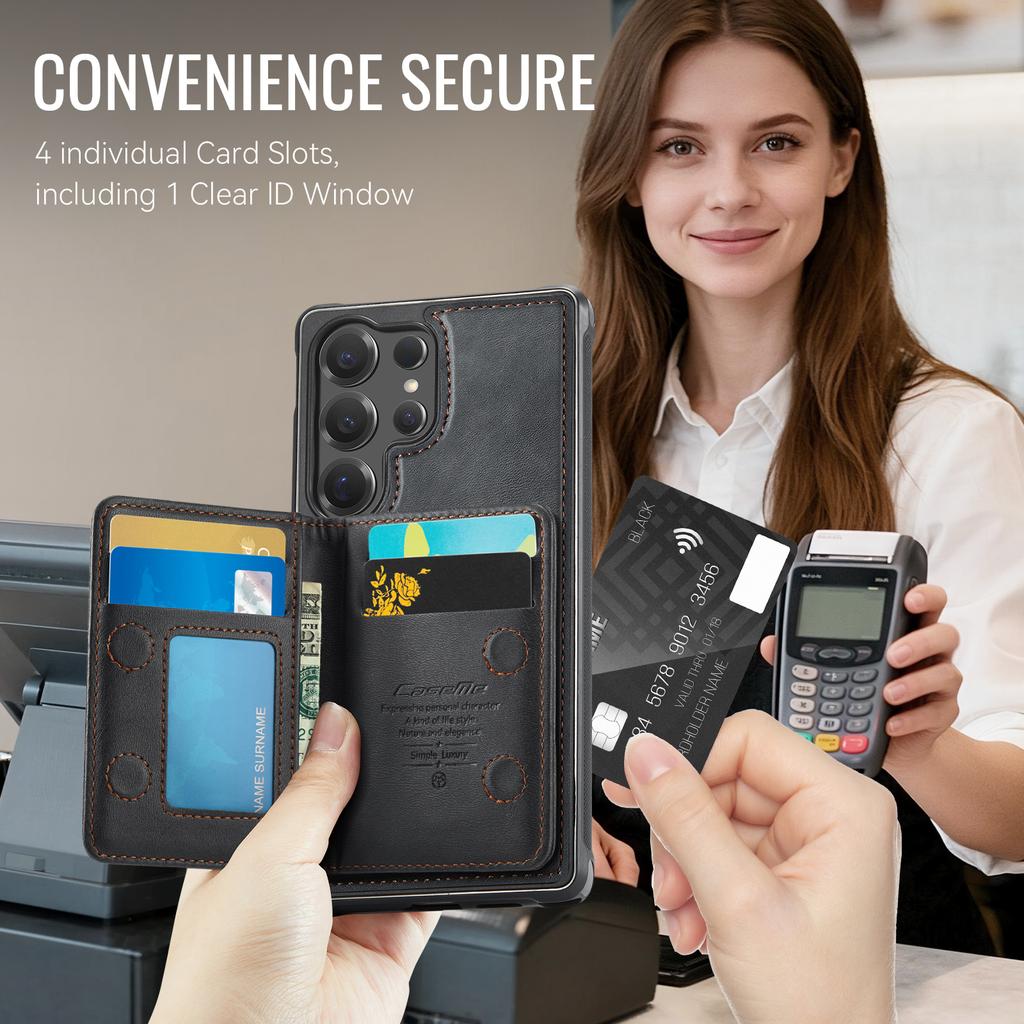 For Samsung Galaxy S25 Ultra Magnetic Case CASEME ME80 Series Leather PC TPU Phone Cover with Detachable Wallet