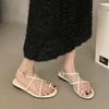 Bailamos Summer New Brand Women Sandal Fashion Narrow Band Ladies Elegant Gladiator Shoes Soft Flat Heel Outdoor Dress Shoes Muj