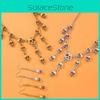 Necklace Gothic Skeleton And Earrings Set With Alloy Material For Halloween Festivities And Style Alternative