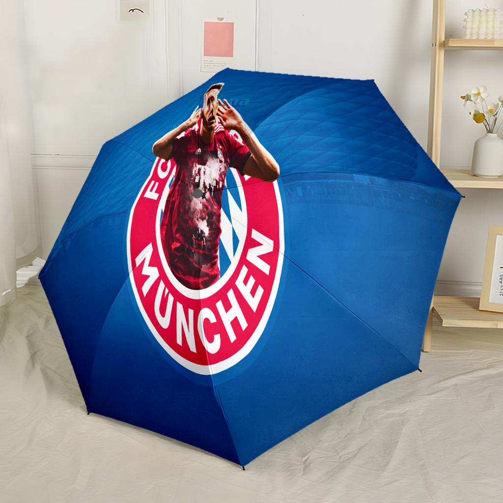 Polish Football Star Outdoor Automatic Umbrella Sturdy 8-Rib Shaft Durable Plastic & Iron All-Season Travel Fashionable