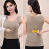 Women Thermal Tank Top Square Neck Sleeveless Warm Camisole Top with Front And Back Pockets Winter Double Layer Basic Undershirts