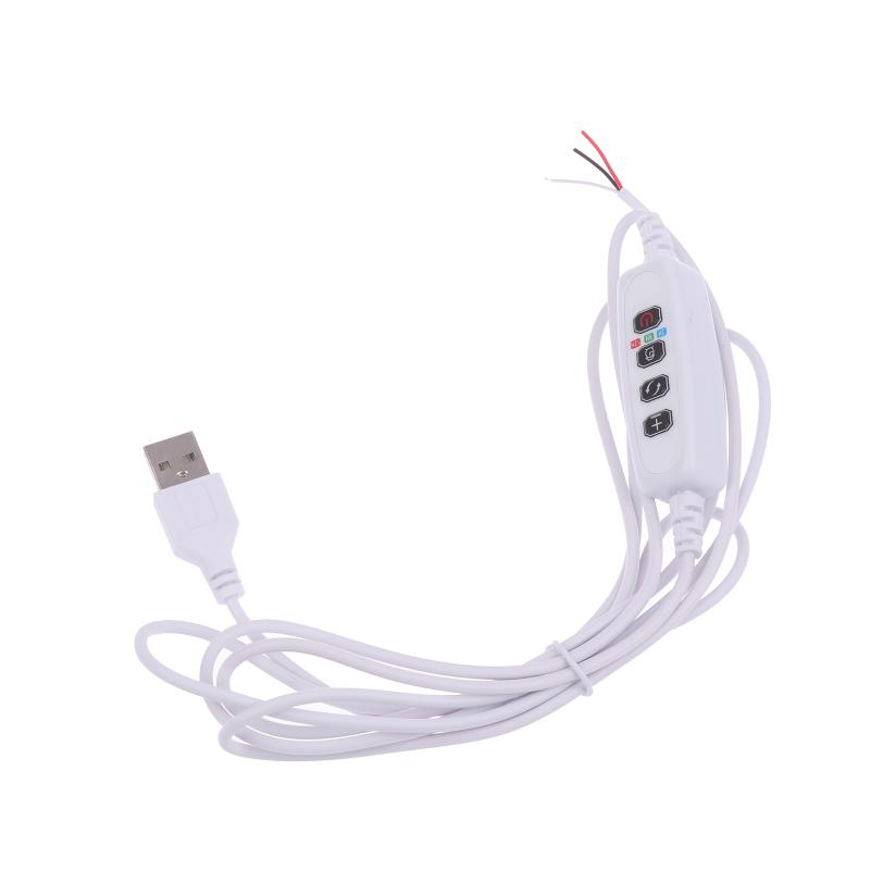 USB Timer Dimmer Switch Controller 2Meter Cable, Dual Color Inline Dimmer for Plant Grow Light LED Strip Aquarium Light
