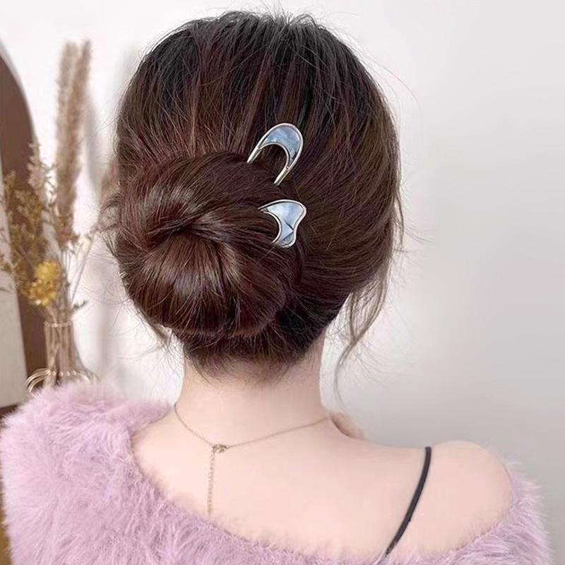 1 шт. Женские металлические заколки для волос Модная заколка Простая вилка-палочка U-образной формы
