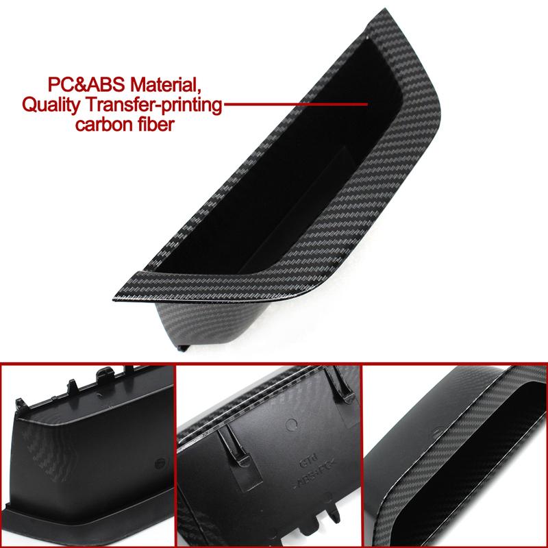 LHD RHD Car Carbon Fiber Interior Door Pull Handle Armrest Panel Cover Trim For BMW X3 X4 F25 F26 2010-2016