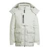 X And Wander Xploric Коллаборация Куртка на молнии Теплая Свободная Со съемным капюшоном Пуховик Женская куртка Лен-зеленый HN6943