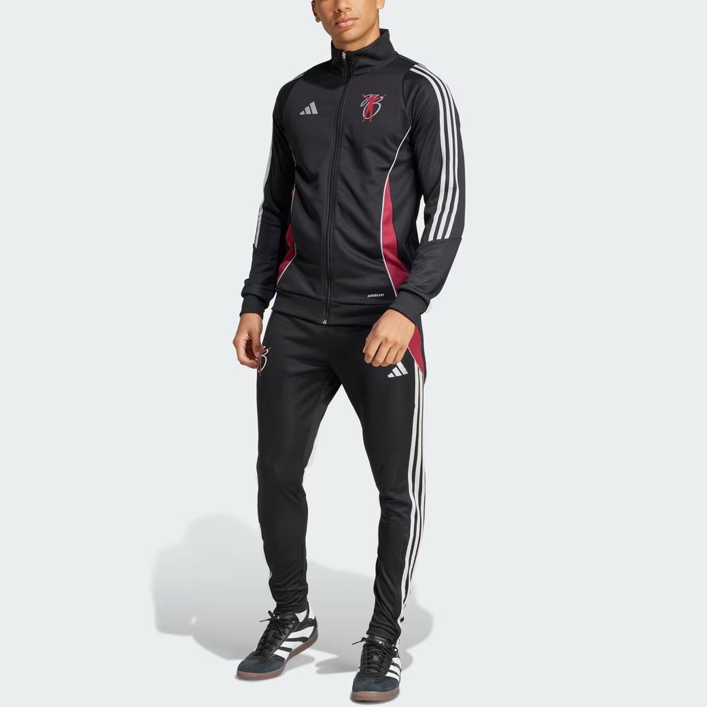 Adidas SS25 Футбол Джуд Беллингем Тренировочный Логотип Полоса Влагоотводящая Приталенная Куртка с Длинным Рукавом Мужская Куртка Черный JX1969