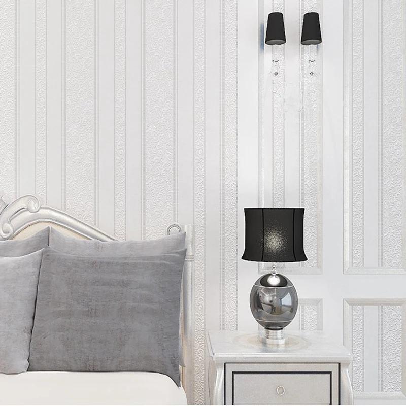 Современные европейские 3D тисненые обои в полоску из нетканого материала в рулоне для гостиной, спальни, фоновые обои, украшение дома