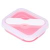 Силиконовый изоляционный контейнер Портативный ланч-бокс со встроенной вилкой ложкой для офиса школы Розовый 600 мл