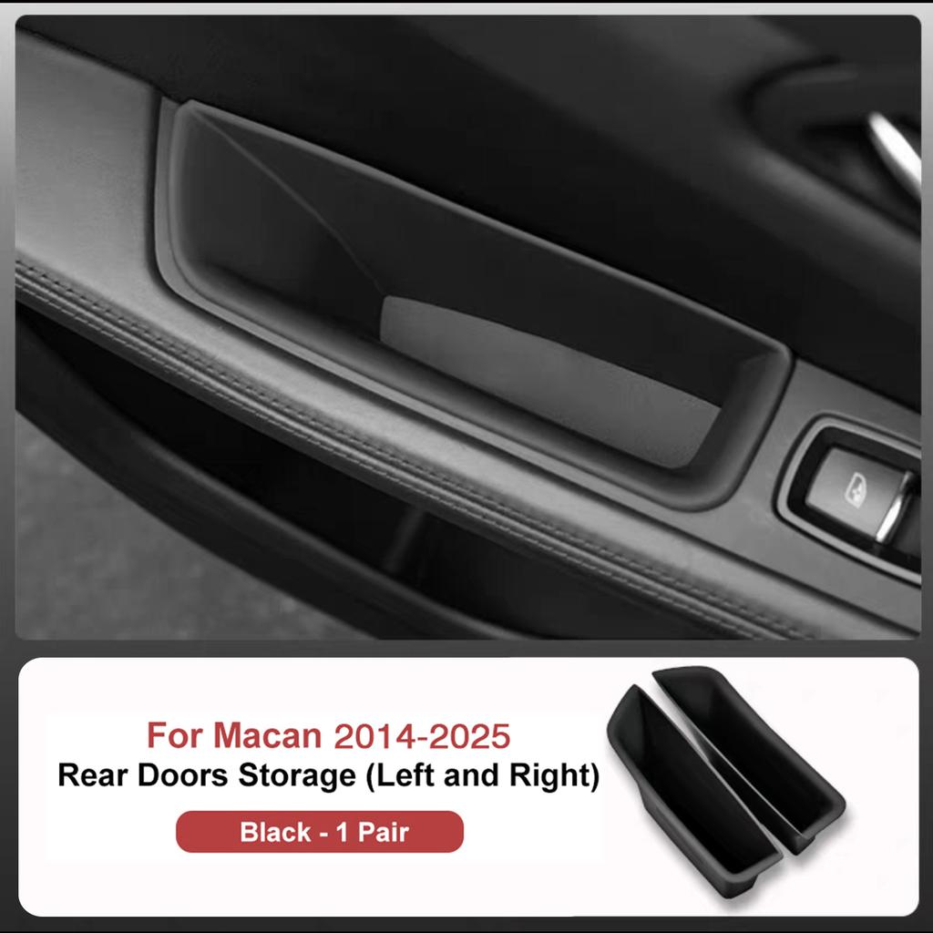 AABKV1 For Porsche Cayenne Macan Car Door Handle Storage Box Front Rear Door Organizer Keys Phone Holder LHD Auto Interior Accessories