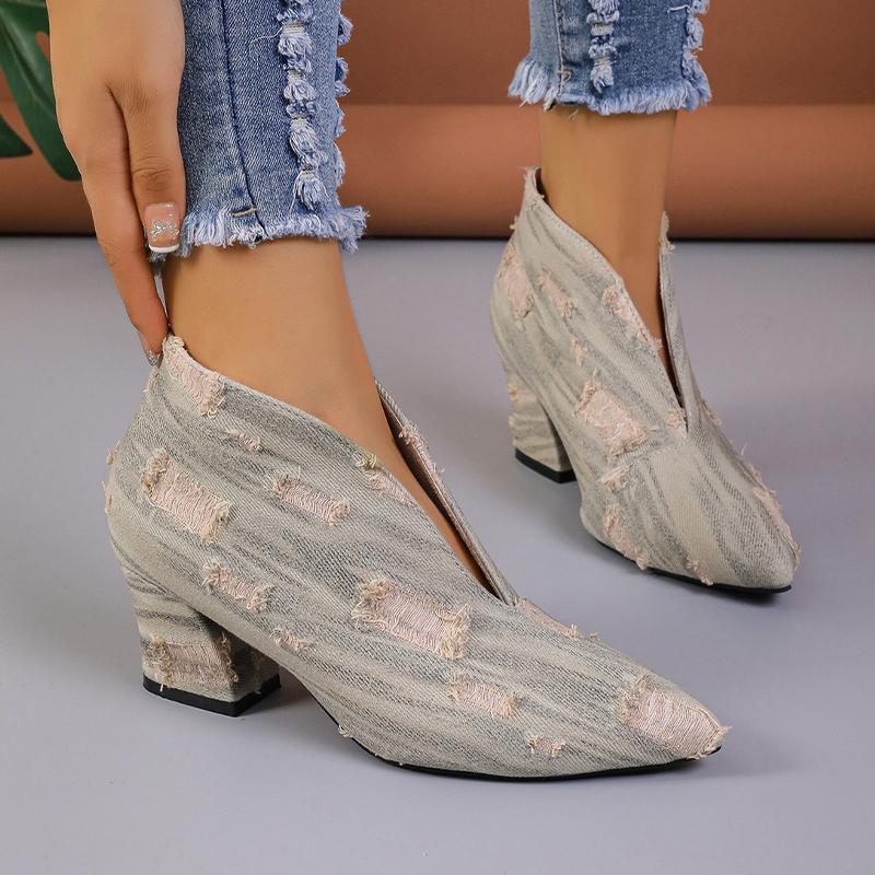 Ковбойские женские массивные туфли, дизайнерские остроносые высокие каблуки, зимние сапоги 2024 года, трендовые зимние новые готические сапоги, туфли-лодочки, сексуальная женская обувь