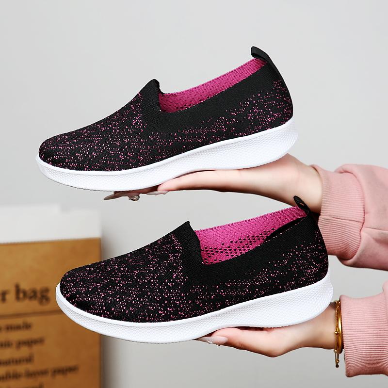 Новая женская обувь Дышащая легкая удобная повседневная спортивная обувь низкий верх сетка ленивые рабочие туфли большой размер лоферы