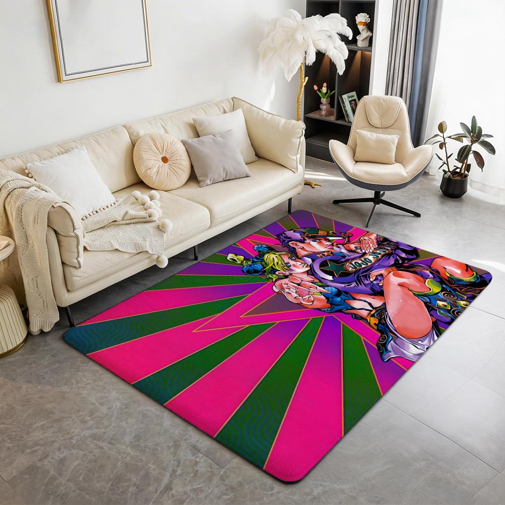 Anime J JoJo's Bizarre A Adventure Floor Mat Eco Flannel Doormat Non Slip Odorless Indoor Floor Rug Soft Short Plush Home Mat